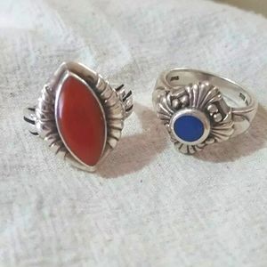 Sterling Silver Western Rings Size 7 - Set of Two